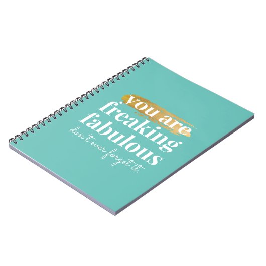 Inspiration Freaking Fabulous Light Teal Notizblock (Linke Seite)