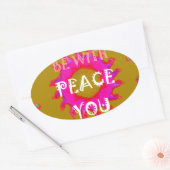 Inspiration Frieden mit Ihnen Vector Design Art Ovaler Aufkleber (Umschlag)