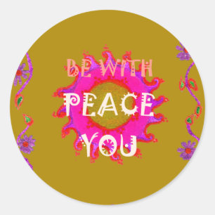 Inspiration Frieden mit Ihnen Vector Design Art Runder Aufkleber