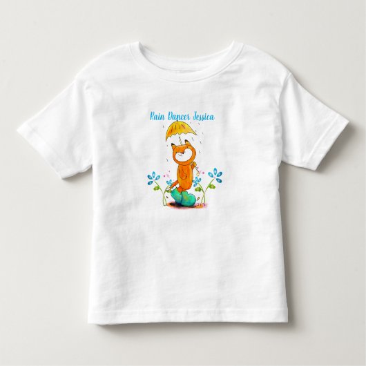 Inspiration Frühlingsfox mit Regenschirm Kleinkind T-shirt (Vorderseite)