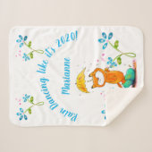 Inspiration Frühlingsfox mit Regenschirm Sherpadecke (Vorderseite (Horizontal))