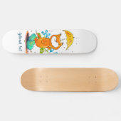 Inspiration Frühlingsfox mit Regenschirm Skateboard (Horizontal)