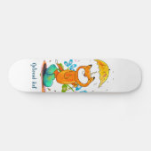 Inspiration Frühlingsfox mit Regenschirm Skateboard (Horizontal)
