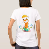 Inspiration Frühlingsfox mit Regenschirm T-Shirt (Rückseite)