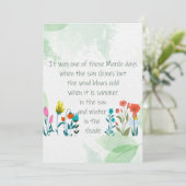 Inspiration Frühlingsgedicht Charles Dickens Karte (Stehend Vorderseite)