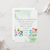 Inspiration Frühlingsgedicht Charles Dickens Karte (Vorderseite/Rückseite Beispiel)