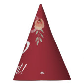 Inspiration Funny Burgundy Floral 60. Geburtstag Partyhütchen (Rechts)