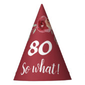 Inspiration Funny Burgundy Floral 80. Geburtstag Partyhütchen (Vorderseite)