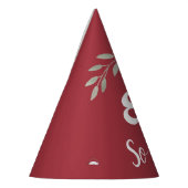 Inspiration Funny Burgundy Floral 80. Geburtstag Partyhütchen (Links)