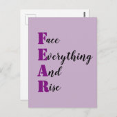 Inspiration für alles und Aufstieg FEAR Postkarte (Vorne/Hinten)