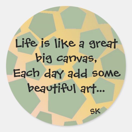 Inspiration für das Leben Runder Aufkleber (Vorderseite)