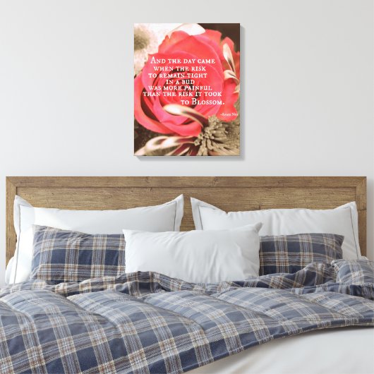 Inspiration für das Leben - Zitat zum Risiko Leinwanddruck (Insitu (Schlafzimmer))