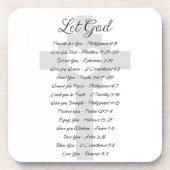 Inspiration für die Gottesschrift gelassen Getränkeuntersetzer (Vorderseite)