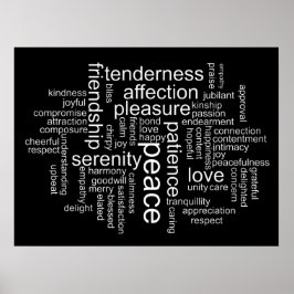 Inspiration für Frieden und Liebe Word Cloud Poste Poster