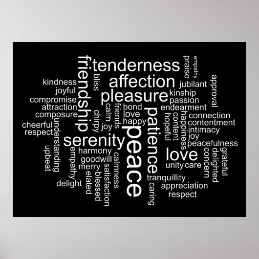 Inspiration für Frieden und Liebe Word Cloud Poste Poster (Vorne)