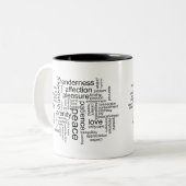 Inspiration für Frieden und Liebe Zweifarbige Tasse (Vorderseite Links)