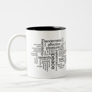 Inspiration für Frieden und Liebe Zweifarbige Tasse