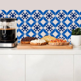 Inspiration für geometrisch blaue Fliesen