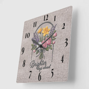 Inspiration für hellere Tage Kopfziffer/Veröffentl Quadratische Wanduhr