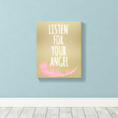 Inspiration für Ihr Engel Zitat Leinwanddruck (Insitu (Holzboden))