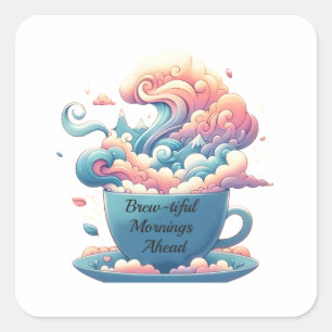 Inspiration für Kaffee Quadratischer Aufkleber