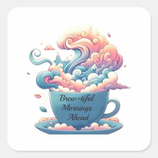 Inspiration für Kaffee Quadratischer Aufkleber (Vorderseite)