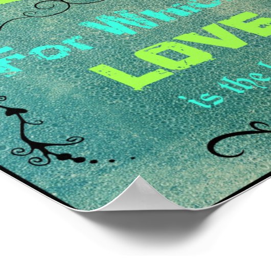 Inspiration für Liebe und Leben Poster (Ecke)