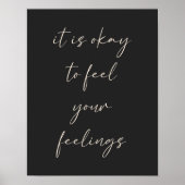 Inspiration für Positivitätssatz in Schwarz Poster (Vorne)