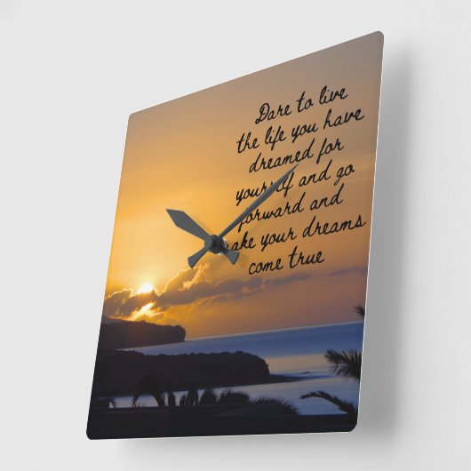 Inspiration für Sonnenuntergang Quadratische Wanduhr (Winkel)