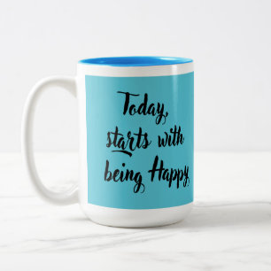 Inspiration für tägliches motivierend zweifarbige tasse