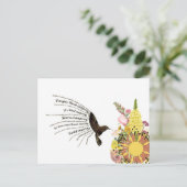 Inspiration Gebet Kolibri, Sonne und Blume Postkarte (Stehend Vorderseite)
