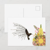 Inspiration Gebet Kolibri, Sonne und Blume Postkarte (Vorne/Hinten)