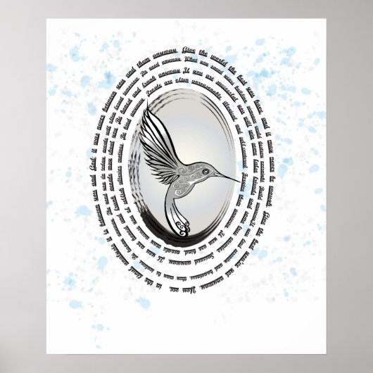 Inspiration Gebet Kolibris Aquarell Poster (Vorne)