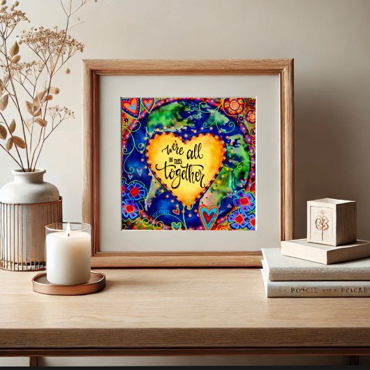 Inspiration gemeinsam fördern Zitatherz Poster