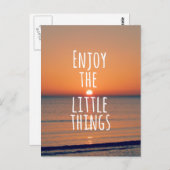 Inspiration genießen Sie die kleinen Dinge Zitat Postkarte (Vorne/Hinten)