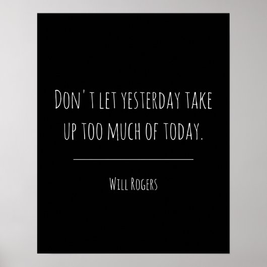 Inspiration gestern Zitat Poster (Vorne)