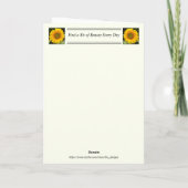 Inspiration Get Well Card mit gelber Sonnenblume Karte (Rückseite)