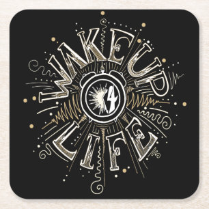 Inspiration GEWECKT UP 4 LIFE Anführungsbeispiel Rechteckiger Pappuntersetzer