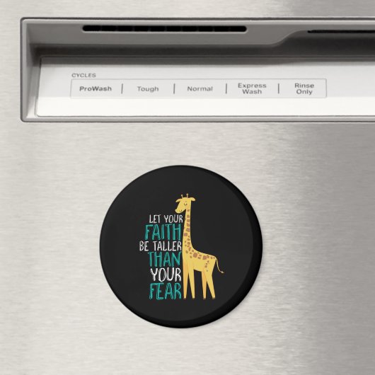 Inspiration Giraffe Faith größer als Angst Magnet (In Situ (Geschirrspüler))