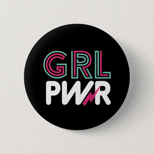 Inspiration Girl Power für starke Frau Button (Vorderseite)