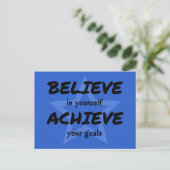 Inspiration glauben Sie sich selbst Typografie Postkarte (Stehend Vorderseite)