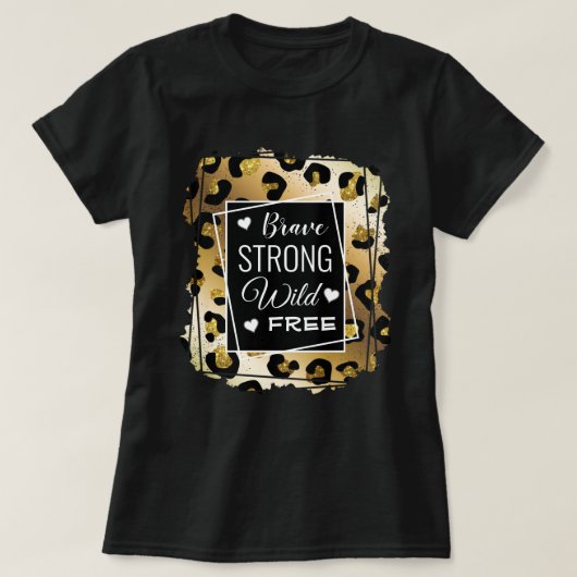 Inspiration Gold & Black Animal Print T-Shirt (Design vorne)