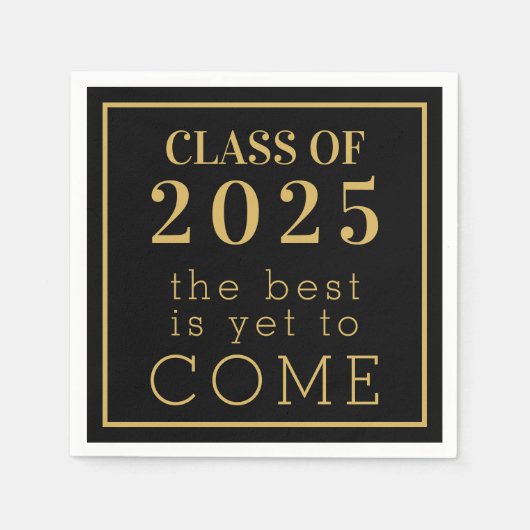 Inspiration Gold Black Class 2023 Abschluss Serviette (Vorderseite)