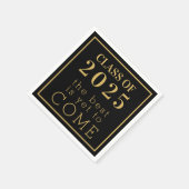 Inspiration Gold Black Class 2023 Abschluss Serviette (Ecke)