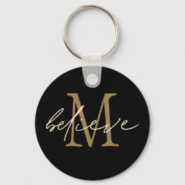 Inspiration Gold Black Monogram Schlüsselanhänger