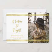 Inspiration Gold Strip Foto Abschluss Ankündigung (Vorderseite)