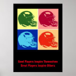 Inspiration gute Spieler Pop Art Football Helm Poster<br><div class="desc">Gute Spieler Inspirierte sich selbst große Spieler Inspirierte andere - American Sport Games Digital Artworks - Pop Art Football Helm</div>