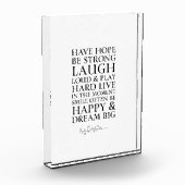 Inspiration haben Hoffnung Schwarz-Weiß-Zitat Fotoblock (Links)