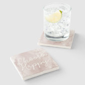 Inspiration Happy Chic Dusty Rose Blush Pink Steinuntersetzer (Seitenansicht)