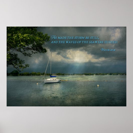 Inspiration - Hoffnung - Segler - Psalm 107-29 Poster (Vorne)
